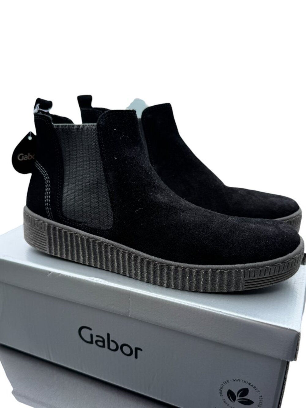 Gabor Black Suede Dreamvelour Boots US 9 EU 40 NIB